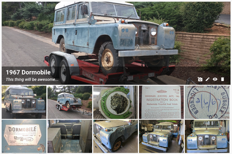 Large category header image of Land Rover,
                    several sub-items with individual images